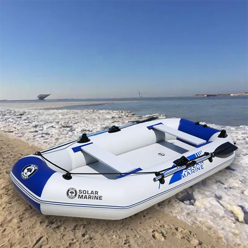 

Solar Marine 3 Person 2.3 M PVC Inflatable Surfing Rowing Fishing Boat Kayak Canoe Dinghy Raft with Accessories