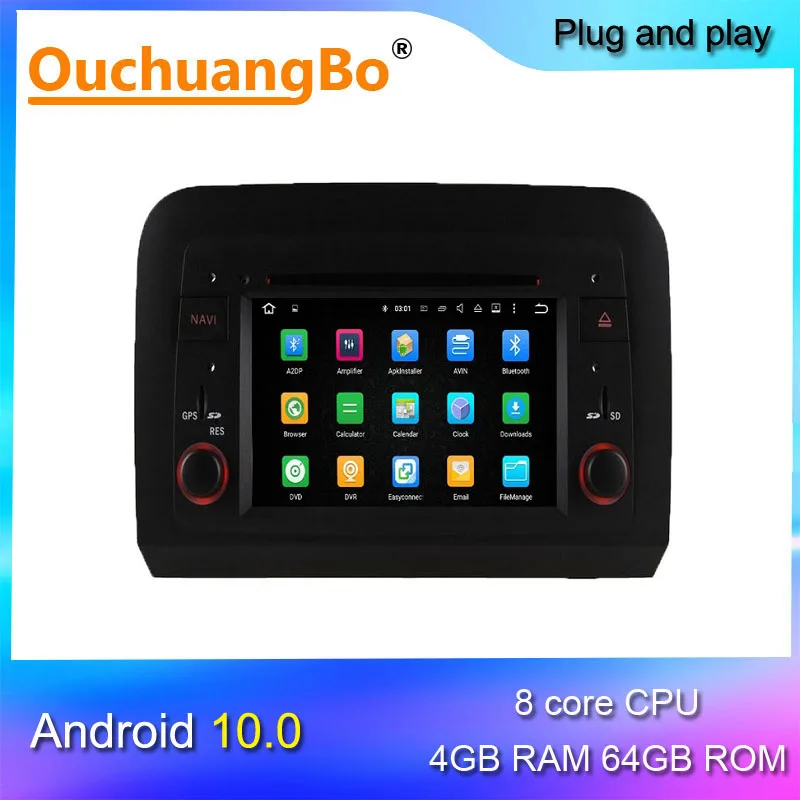 Ouchuangbo android 10 автомобильная аудиосистема gps навигация радио мультимедиа для fiat croma