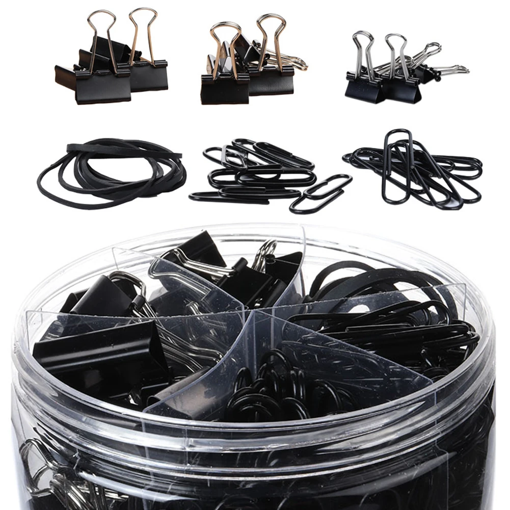 

240pcs/set Binding Supplies Portable Easy Install With Rubber Bands Paper Study Home Office Binder Clips Multifunction School