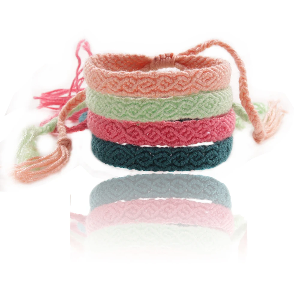 Богемный гомохромный wayuu волнистый плетеный браслет дружбы макраме вышивка нить