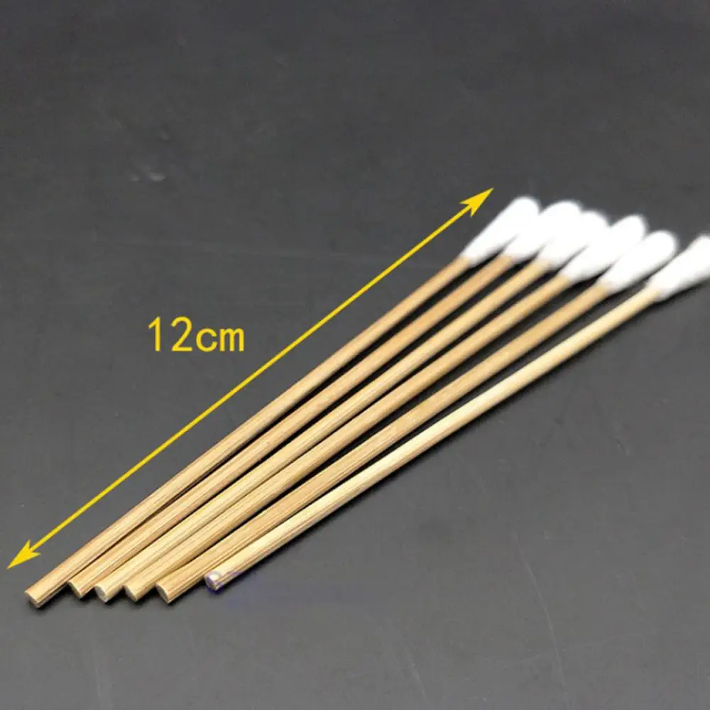 

600pcs Disposable Cotton Swabs 4.7" Single-End Disposable Cotton Swabs Wooden Stick Cotton Swab Disinfection Makeup Tool