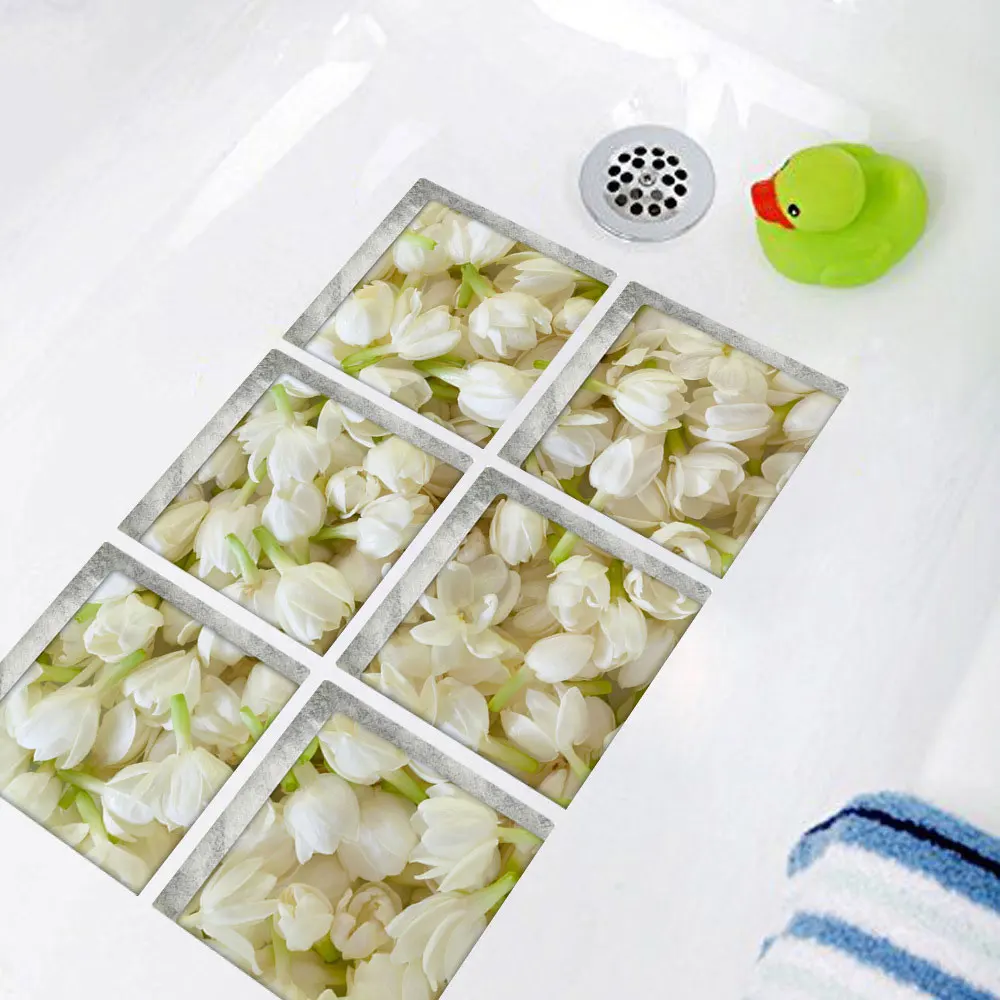 6 шт./компл. жасминовая Ванна наклейка для протектора безопасности Нескользящая