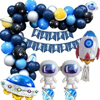 80pcs outer space party astronaut balloons rocket foil balloons galaxy theme universe party boy kids birthday party favors decor