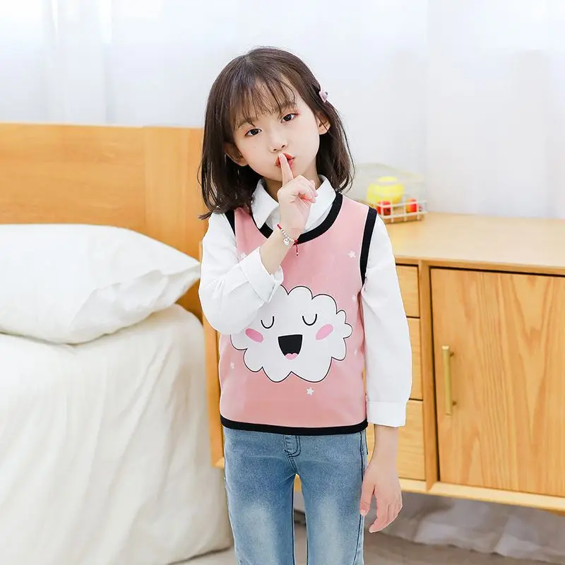 Теплый детский жилет толстый зимний меховой с надписями для мальчиков и девочек