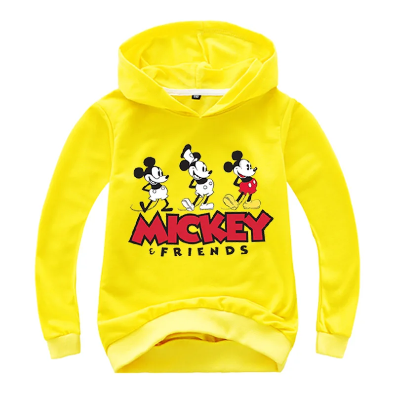 Новая Осенняя Повседневная Толстовка с Микки и Минни для мальчиков девочек