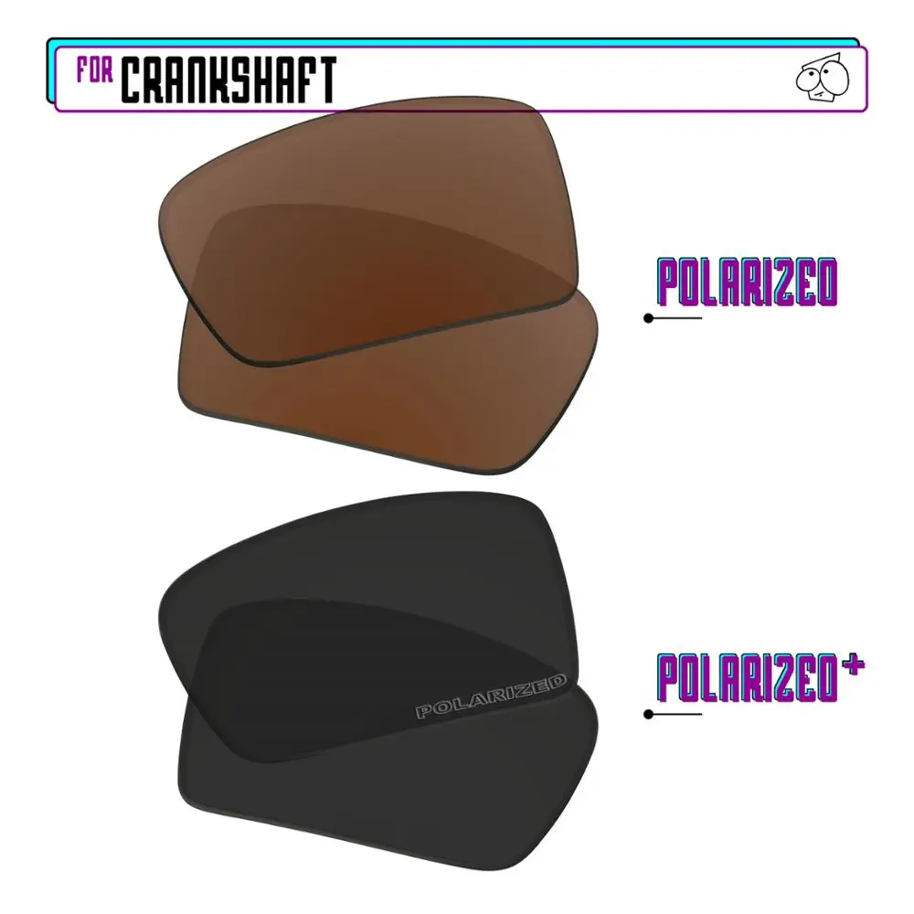EZReplace Polarized Replacement Lenses for - Oakley Crankshaft Sunglasses - Black P Plus-Brown P