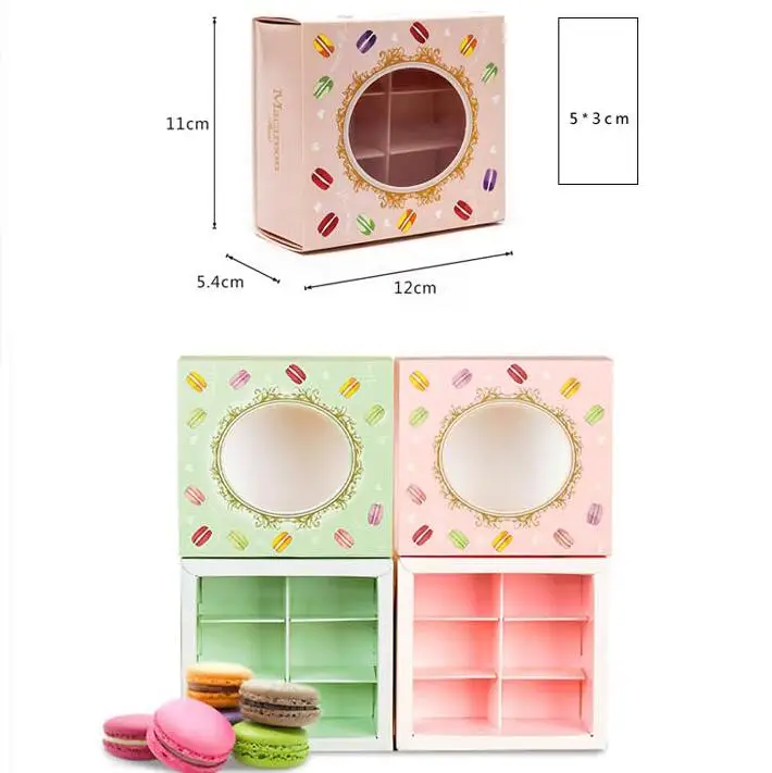 15 шт. упаковка для печенья Макарон коробка выпечки прозрачное окно подарочная