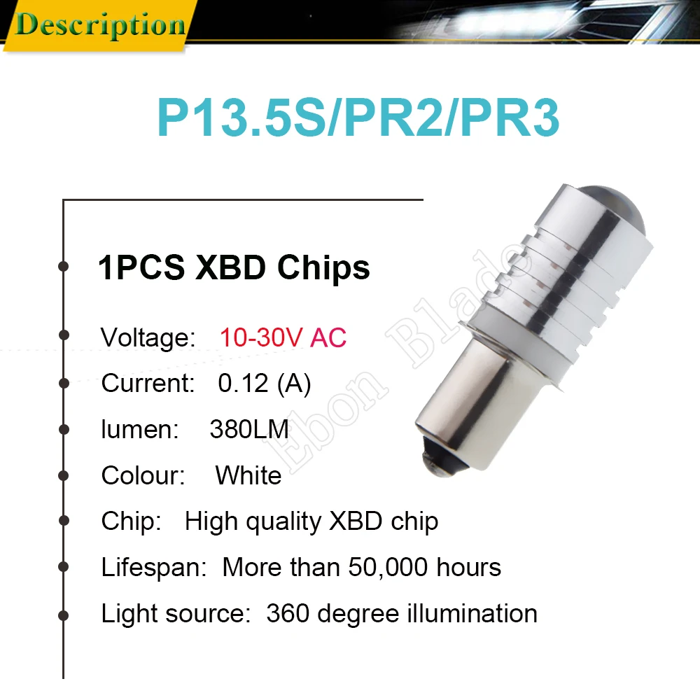 2 шт. P13.5S база PR2 Высокая мощность 3W светодиодный обновленная лампа для Maglite Сменные лампы светодиодный фонарь 10 в 12 В 15 в 18 в 24 В