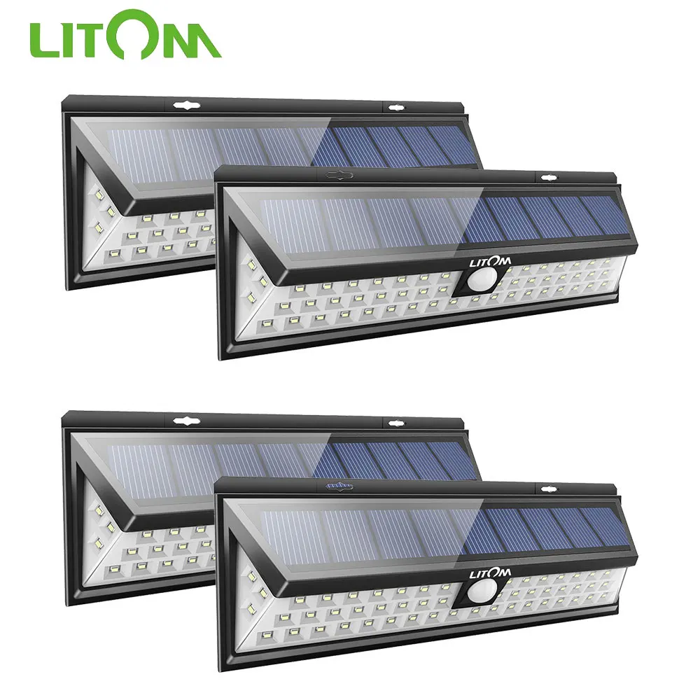 Солнечная лампа Litom 4 шт. в упаковке водонепроницаемая солнечная ночник 54LED 800lm