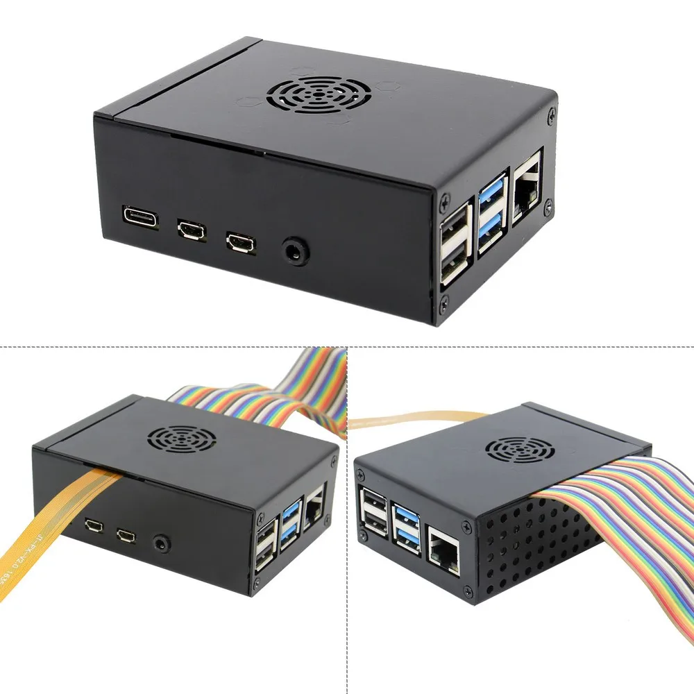 Защитная коробка для Raspberry Pi 4 Model B металлический чехол с охлаждающим