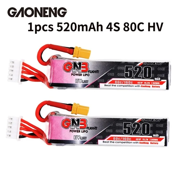 4 шт. Gaoneng GNB 520 мАч 4S 15 2 в 80C/160C HV Lipo аккумулятор с XT30 для Beta85X Whoop Micro FPV Racing Cine BetaFPV
