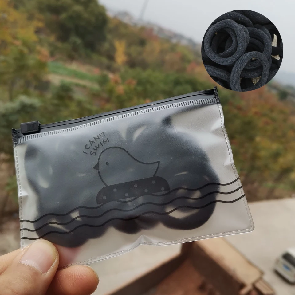 Bag Black Девушки эластичный аксессуары для волос для детей черный, белый цвет резинкой хвост держатель резинка для волос связей scrunchies haarband cinta Пело - Цвет: Bag Black