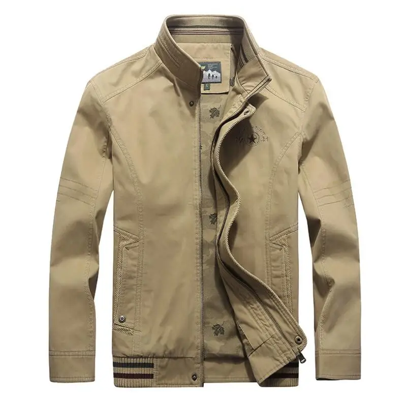 

Spring Autumn Military Jacket Men Casual Stand Collar Windbreaker Mens Clothing Streetwear M-4XL Cotton Chamarras Para Hombre