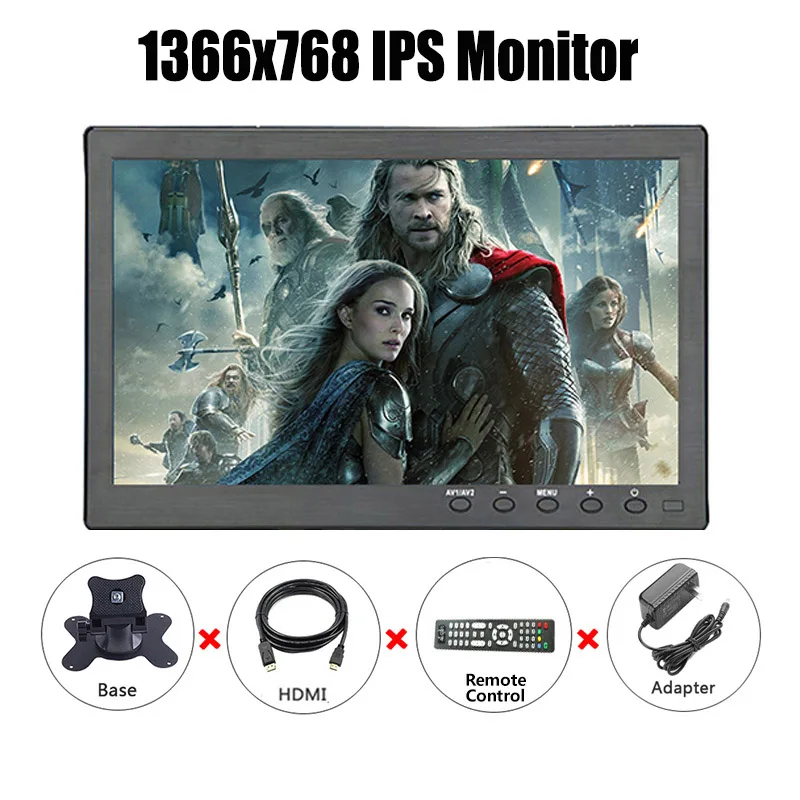 10.1 1366x768 10,1 дюймов 1366x768 портативный монитор для PS3/PS4 XBOX360 Raspberry Pi Windows 7 8 10 система видеонаблюдения с VGA HDMI BNC USB входом - Цвет: 10.1 1366x768