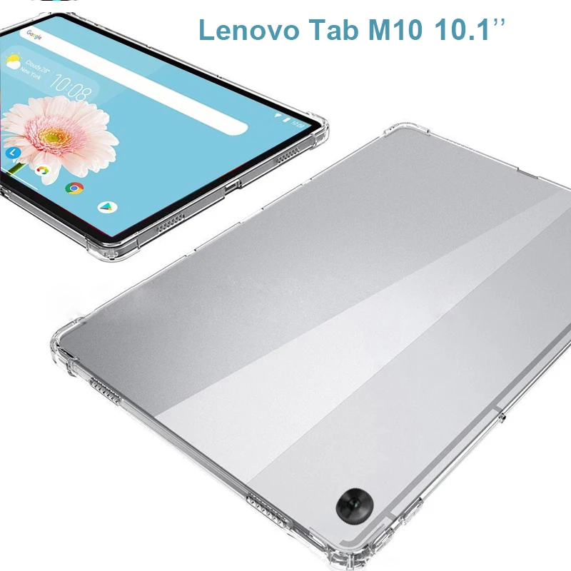 

Чехол для Lenovo Tab M10 HD M 10, мягкий чехол из ТПУ для Lenovo Tab M10 10,1 дюйма, искусственная задняя крышка, прозрачная задняя крышка