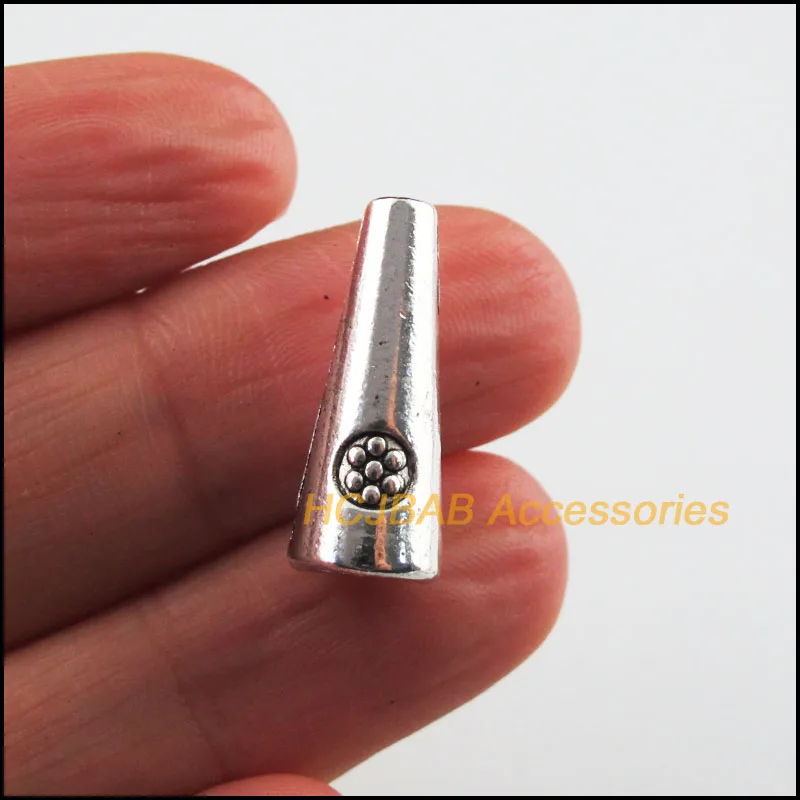 18 новый рог Spacer Тибетский серебристый цвет цветок конус Разъемы бусины в форме