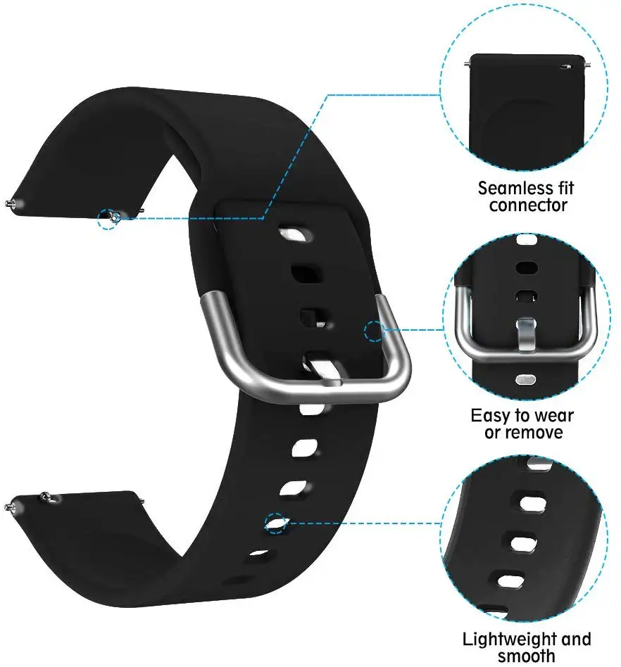 Силиконовый ремешок pulseira для samsung galaxy watch 46 мм gear s3 S2 huawei watch gt 20/22 мм galaxy watch active Ремешки для наручных часов
