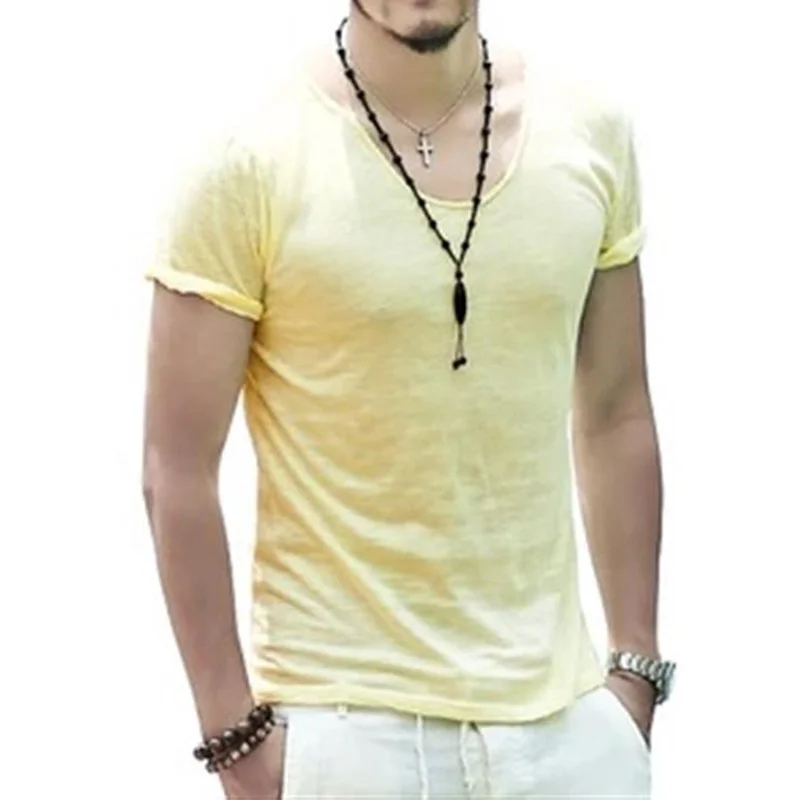 

Mens Short Sleeve Slim Fit T Shirt Summer Casual Tops Blouse Fitness Solid Shirt