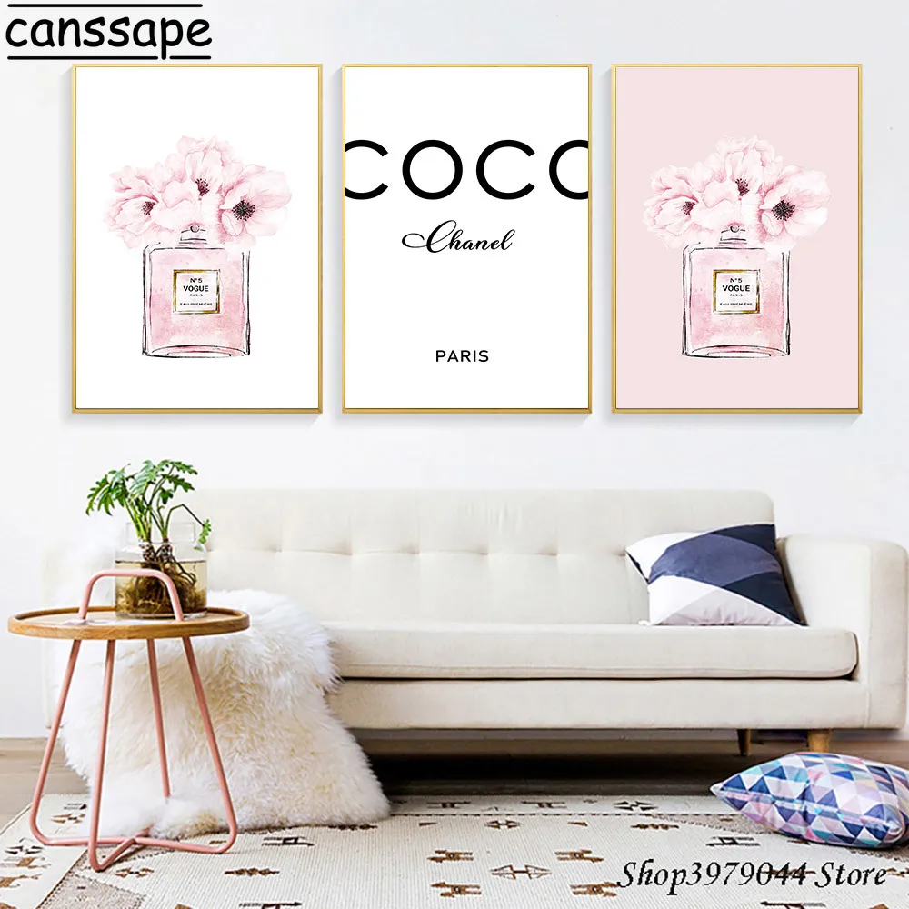 Постер в виде флакона духов модное настенное искусство Картина на холсте с