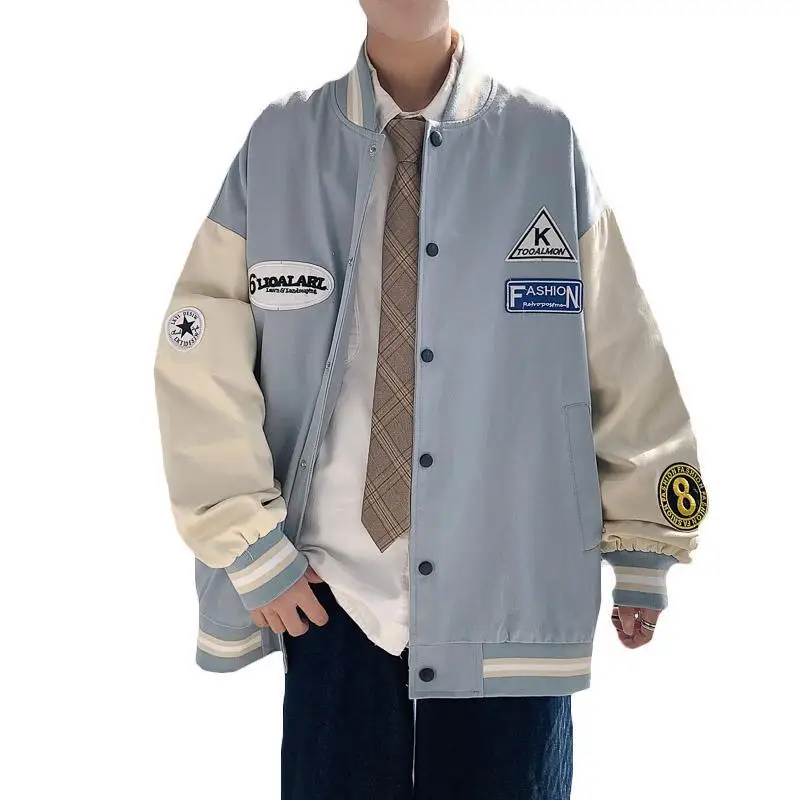 

Spring Jacket Men's Tide Brand Loose Labeling Jacket Jacket Student Handsome Baseball Suit
