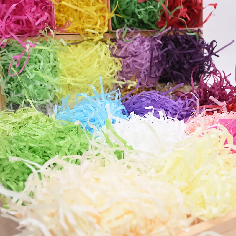 50/100 г бумажная рафия измельченный DIY Подарочная коробка наполнение Crinkle бумага конфетти Свадебная подарочная коробка Заполненные украшения 8