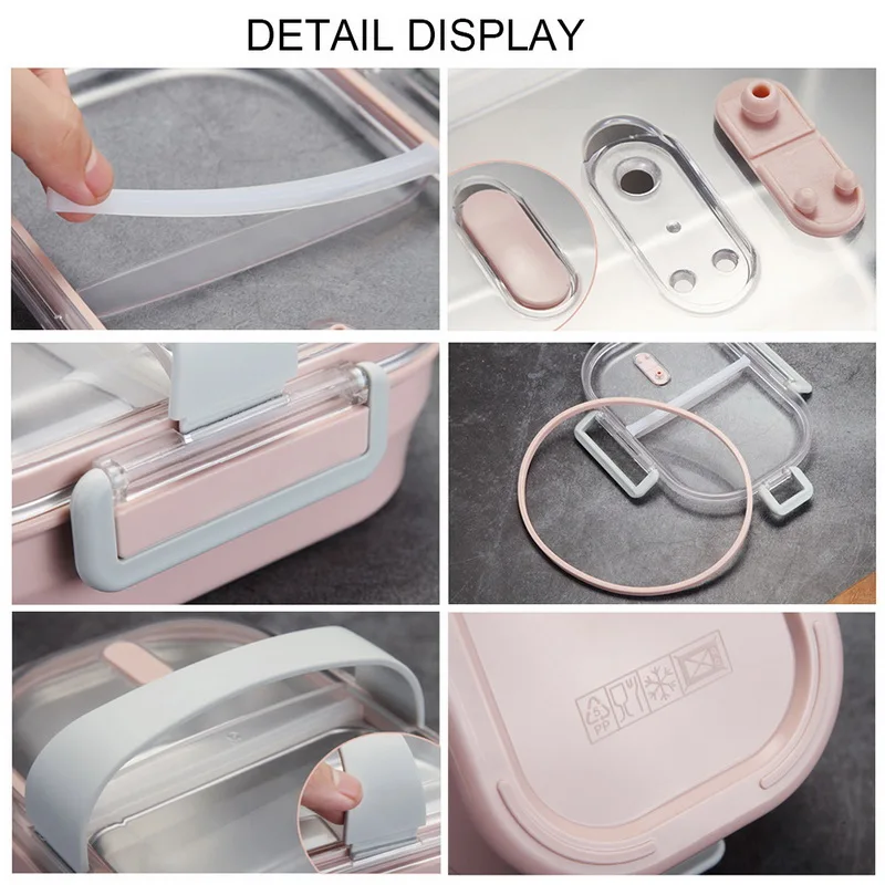 Портативный Ланч бокс из нержавеющей стали контейнер Бенто с ремешком для еды