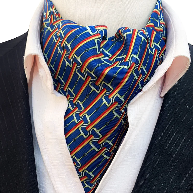 

15.5cm Vintage 2021 Men Business Formal Wedding Ascot for Mens Jacquard Neckwear Necktie Shirt Dress Male Gravatas para homens