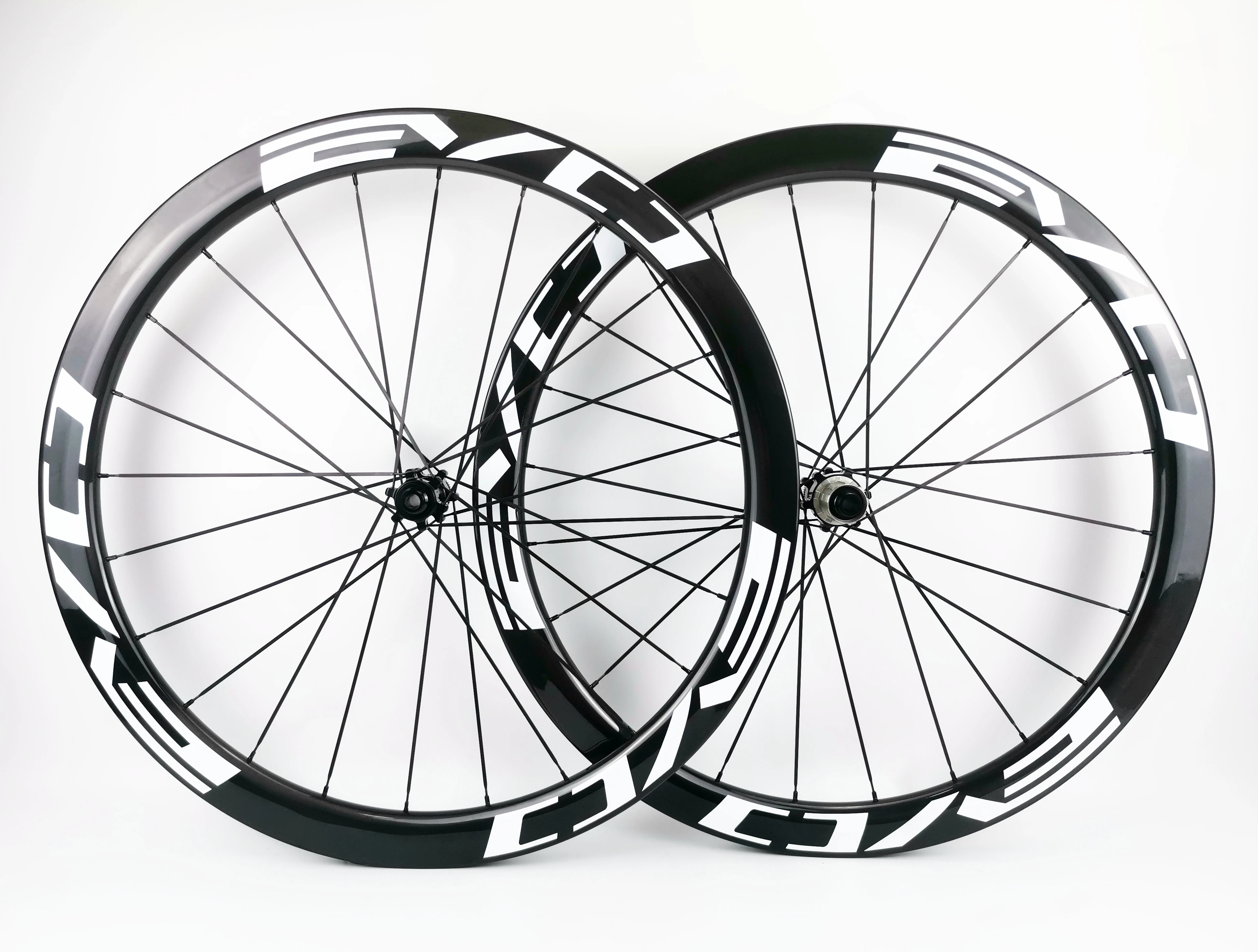 

700C Road Disc Brake carbon wheels 45mm depth 26mm width clincher/tubular/tubeless Disc Bike carbon wheelset with EVO decals