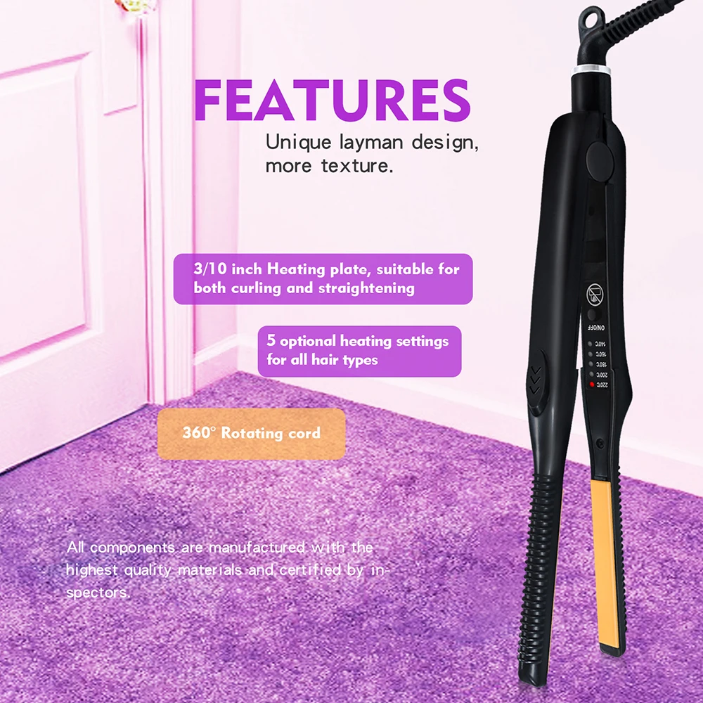 2 in1 Hair Curler and Straightener Curling Iron Tourmaline Ceramic Twisted Flat With LCD |