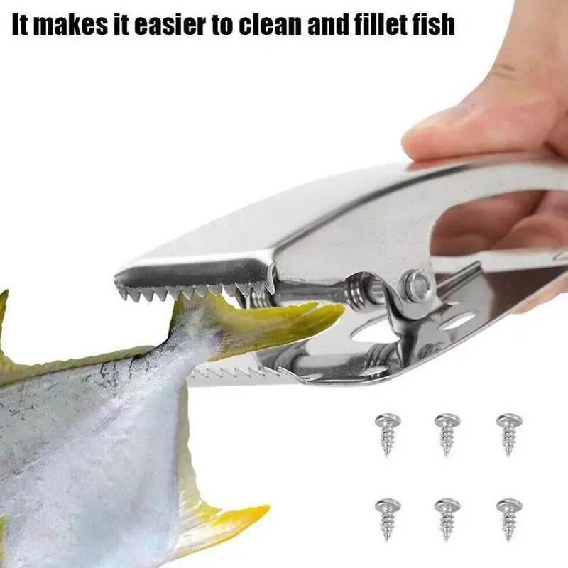 

New Outdoor Steel Fish Fillet Clip With 6 Fixed Steel Screws Fish Cleaning Tool Fish Tail Clip