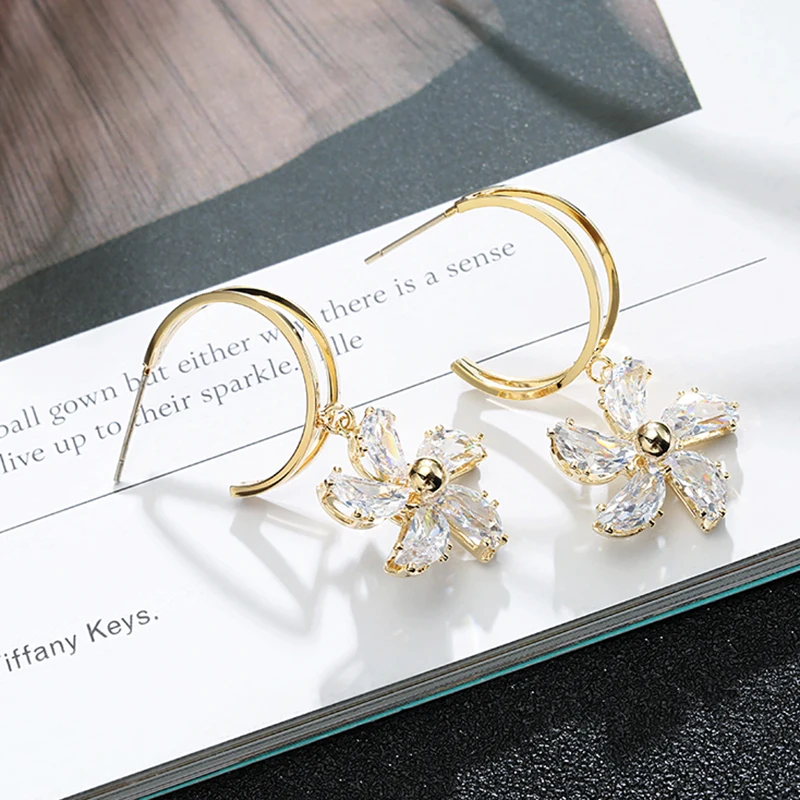 

Windmill earrings 2019 new wave Korean version of the net red temperament simple high-quality earrings Fashion Stud Earrings