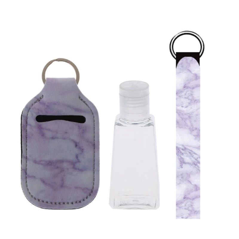 

Портативные многоразовые Пустые дорожные бутылки 1 унция с держателем для ключей, набор с ремешком на руку, контейнер для бутылки с откидной...