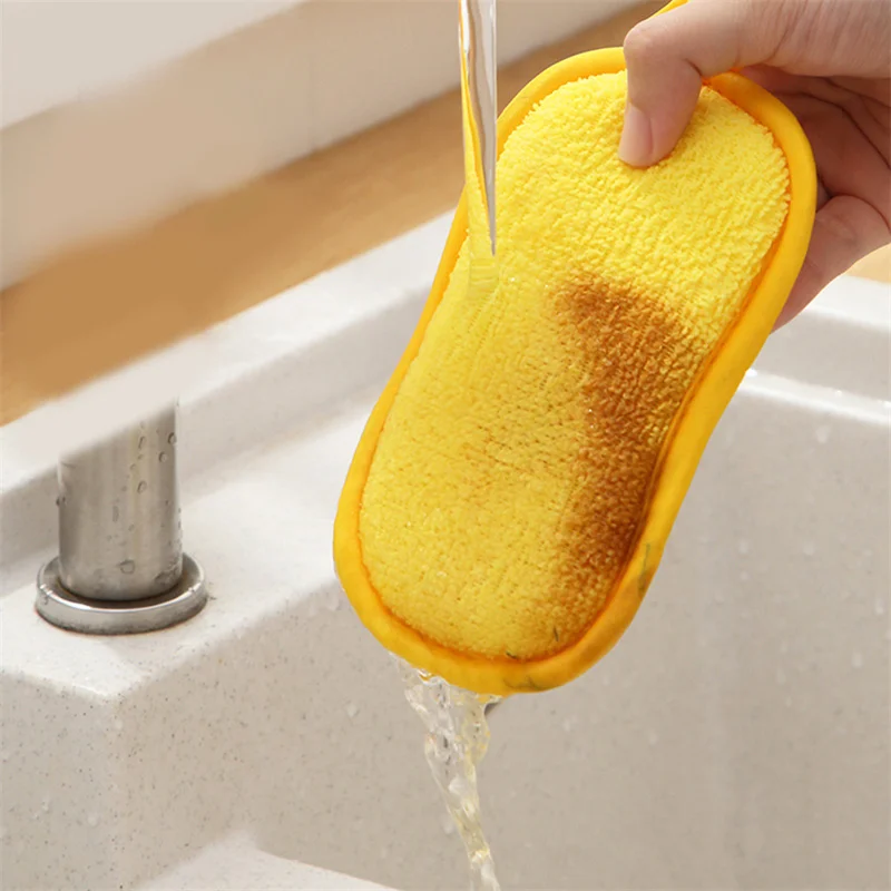 Чистящая губка из микроволокна для мытья посуды кухни ванной комнаты удаление