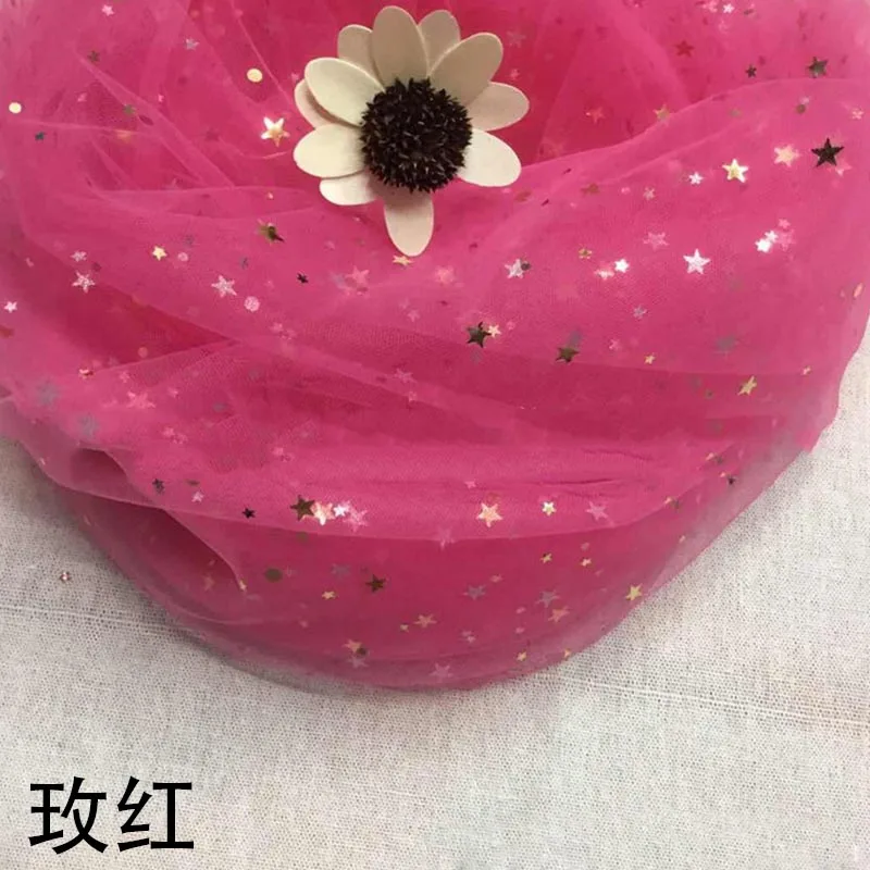 150 см* 100 см/шт блестящая Звезда Сетка Тюль Ткань DIY Мантилья швейные принадлежности красивое свадебное платье одежда материал украшения - Цвет: 11