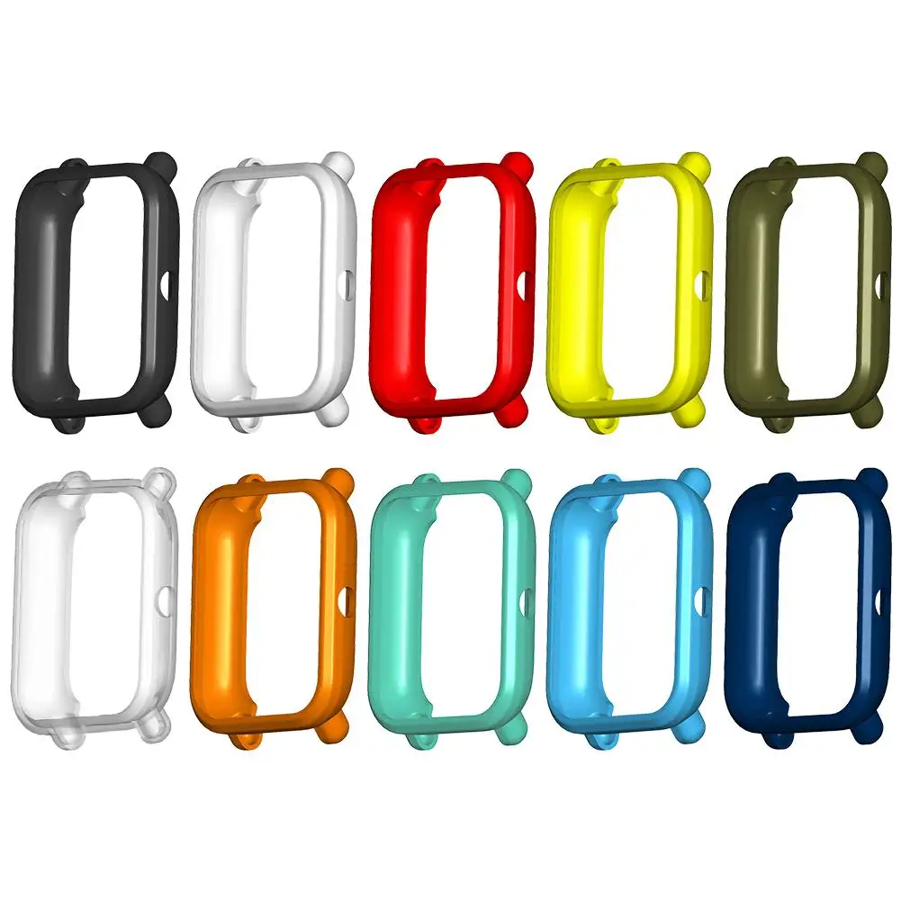 

Soft TPU Watch Case For Amazfit Bip S Smart Watch Protector Case Silicone Protection Cover Colorful Smartwatch Accessories