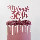 Индивидуальное украшение для торта С Днем Рождения. Акриловые лазерная резка пользовательское имя розовое золото торт Toppers персонализированные! Тематическая вечеринка