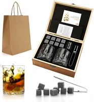 whiskey stones glasses set granite ice cube for whisky whiski chilling rocks in wooden box best gift for dad husband men