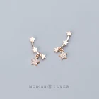 Modian стекируемые мерцание звезд стерлингового серебра 925, серьги со шпилькой, для женщин, модные 3 Цвет Простой уха Pin ювелирные украшения 2020 Новый