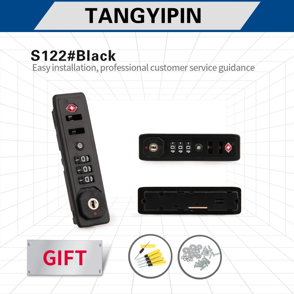 

TANGYIPIN S122 замок для чемодана с паролем аксессуары для ремонта Алюминиевая тележка прочный Противоугонный замок с таможенным кодом