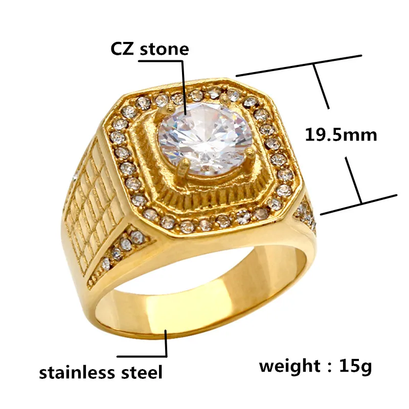 Мужское обручальное кольцо KLDY Золотое кольца для мужчин из нержавеющей стали