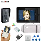 SmartYIBA пароль ID карты 7 ''Цвет высокое Разрешение видео домофон Питание Управление Электрический замок дверной звонок комплекты для домофона