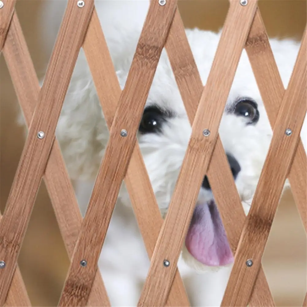 

Folding Pet Barrier Fence Cat Dog Gate Bamboo Pet Fence Retractable Pet Gate Sliding Door Gates Isolation Extendable Safety Gate