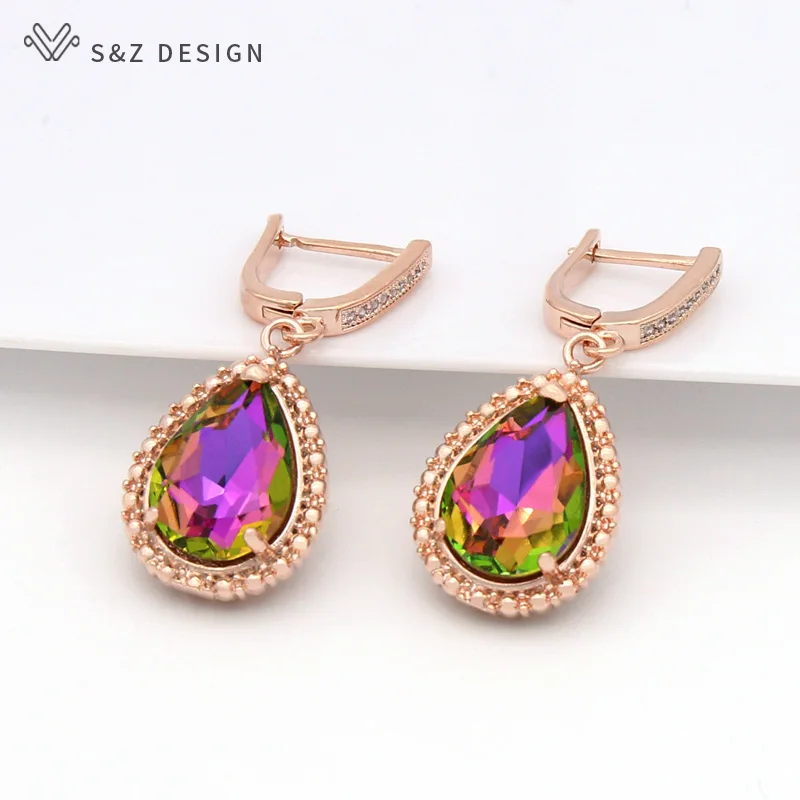 Серьги-подвески S &amp Z в Корейском стиле с искусственным кристаллом для женщин