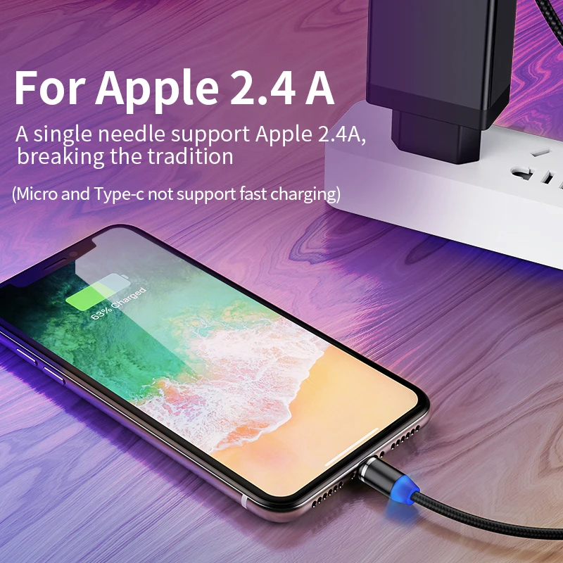 Магнитный кабель Олаф 1 м 2 м Micro usb type-C кабель для iPhone 11 Pro Max XS samsung S8 S9 Быстрая зарядка магнитное зарядное устройство USB кабель