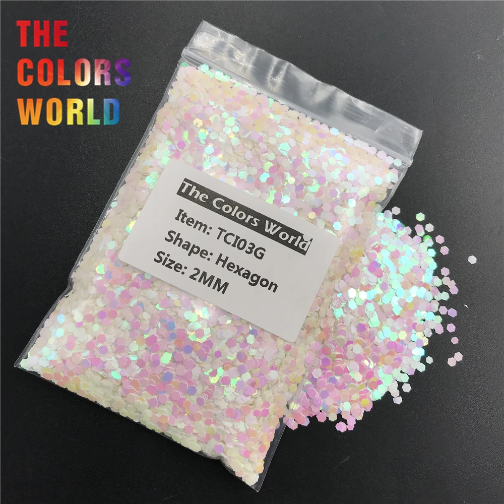 Белый Радужный перламутровый светильник TCI03G с розовым шестигранный блестящий