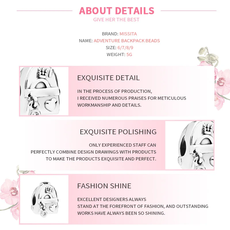 Модные шармы для рюкзака MISSITA фирменные браслеты и ожерелья изготовления
