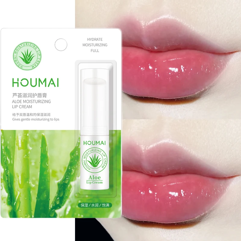 

Moisture Lip Balm Long-Lasting Natural Aloe Vera Lipstick Color Mood Changing Long Lasting Moisturizing Lipstick Anti Aging 1pc