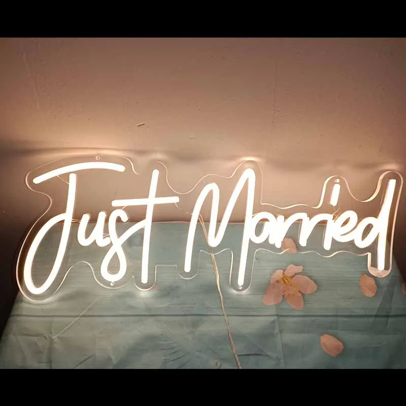 

Led Just Married Neon Light Welcome Wedding Party Decoration Sign Bedroom Home Wall Decor Flexible Custom Cool Illuminated