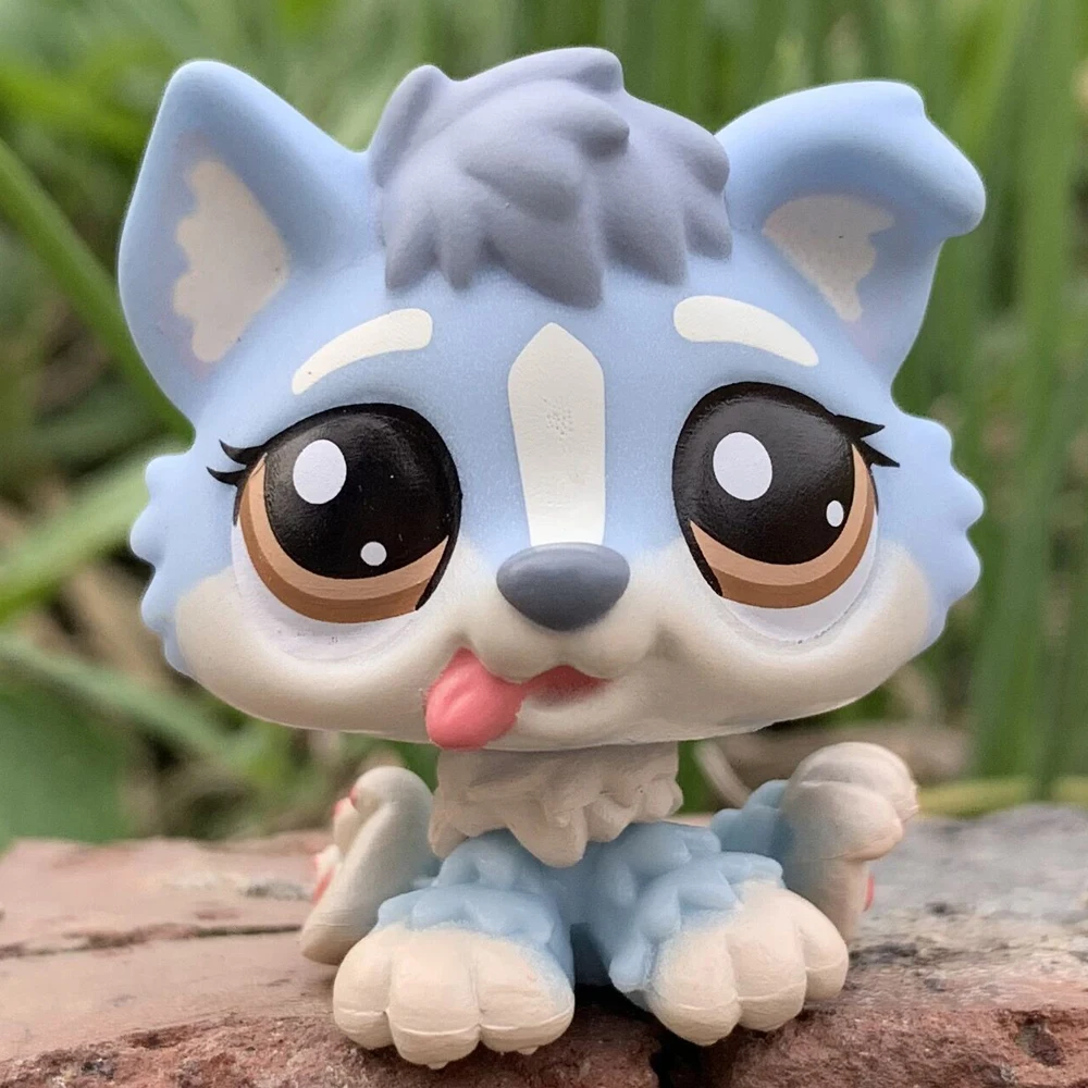 

LPS CAT Rare Animal Littlest pet shop Toys bobble head Puppy Dog #1013 Light Blue Dog with Brown Eyes Present for Boys and Gifts