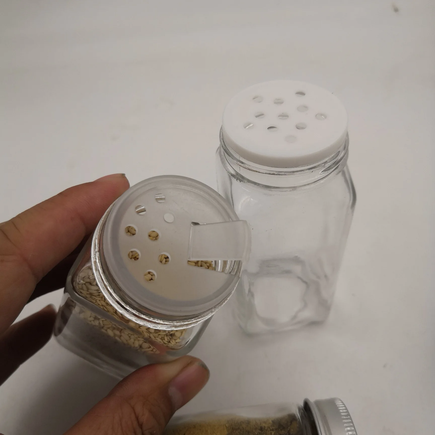 Кухонная квадратная стеклянная банка приправа барбекю контейнер для перца